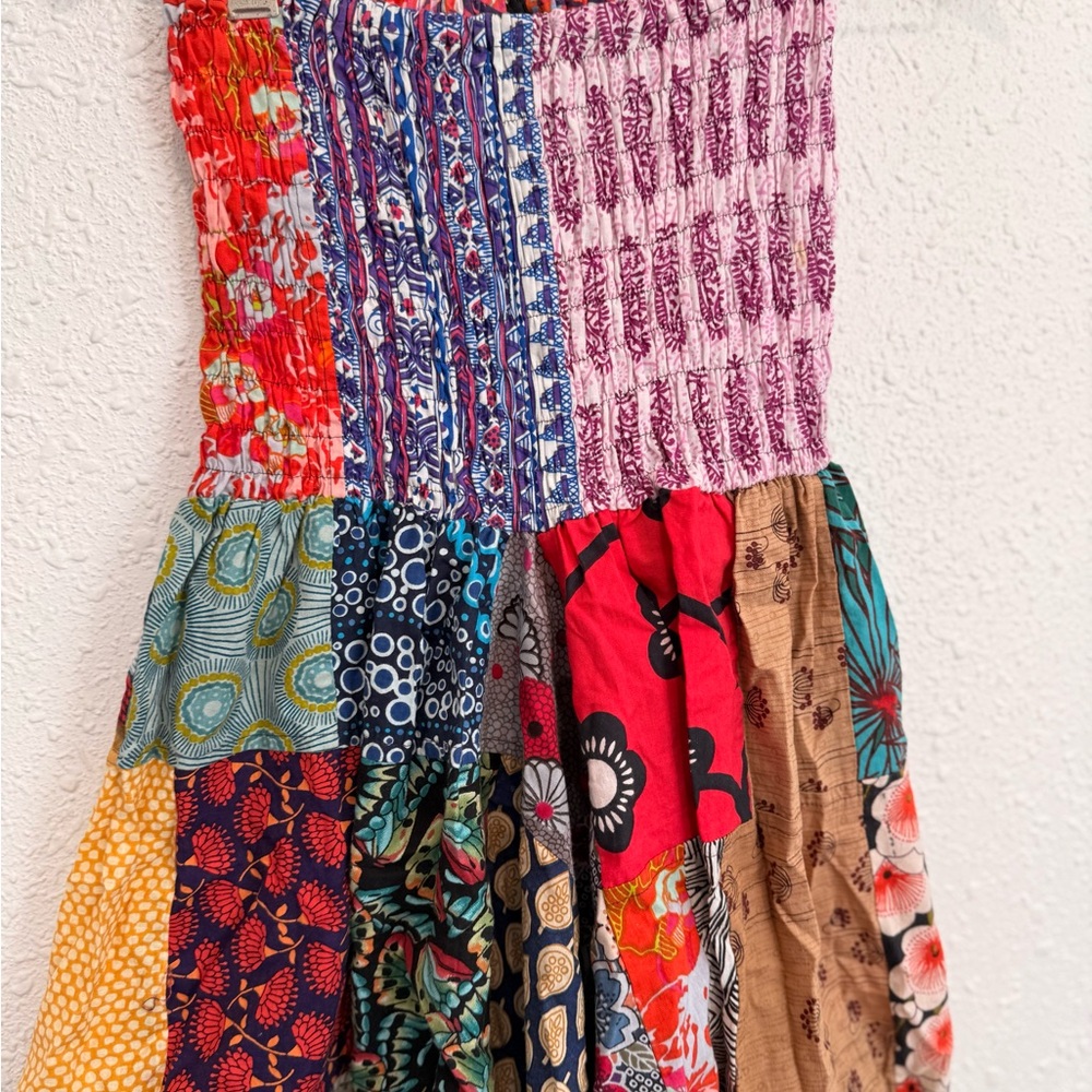 Tribe Azure Bright patchwork festival harem pants romper M - Picture 3 of 6